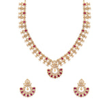 Royal Glittery Necklace Set- Ruby Red
