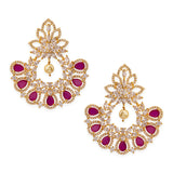 Royal Glittery Necklace Set- Ruby Red