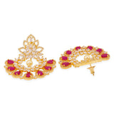 Royal Glittery Necklace Set- Ruby Red