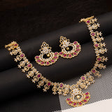 Royal Glittery Necklace Set- Ruby Red