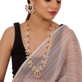 Royal Glittery Necklace Set- Ruby Red