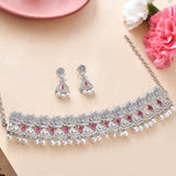 Cz Elegance Gems Adorned Choker Necklace Set