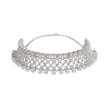 CZ Elegance Shimmering Silver Plated Necklace Set