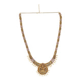 Temple Design Goddess Motifs Faux Pearls Brass Gold Plated Jewellery Set