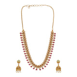 Gold Opulence Ethnic Faux Pearls and Zircons Gold Plated Jewellery Set
