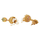 Gold Opulence Ethnic Faux Pearls and Zircons Gold Plated Jewellery Set