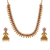 Gold Opulence Minimalistic Faux Pearls Adorned Gold Plated Jewellery Set