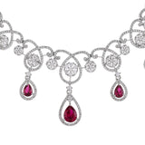 CZ Elegance Red Teardrop Cut Jewellery Set