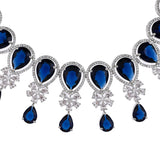CZ Elegance Blue Teardrop Zircons Jewellery Set