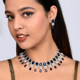 CZ Elegance Blue Teardrop Zircons Jewellery Set