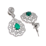 CZ Elegance Jewellery Set with Green Stones