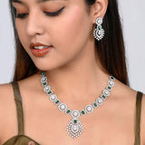 CZ Elegance Emerald Cut CZ Jewellery Set