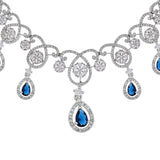 CZ Elegance Blue Teardrop Cut Zircons Jewellery Set