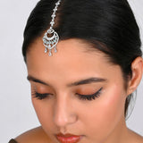 CZ Elegance Silver Plated Maang Tika