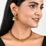 Yellow Gold Plated Pearl Beads Traditional Jewellery Set