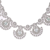CZ Elegance White and Mint Green Zircons Jewellery Set