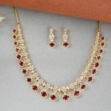 Ruby Red and White Zirconia Jewellery Set