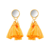 Gorgeous Earrings with Orange Tassels