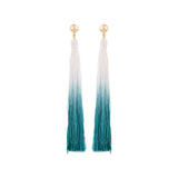 Ombre White and Green Earrings