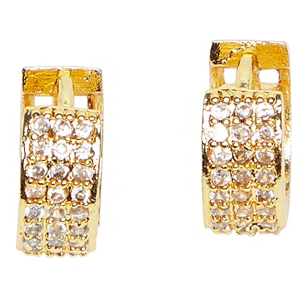 Gem Elegant Gold Plated Stud Earrings