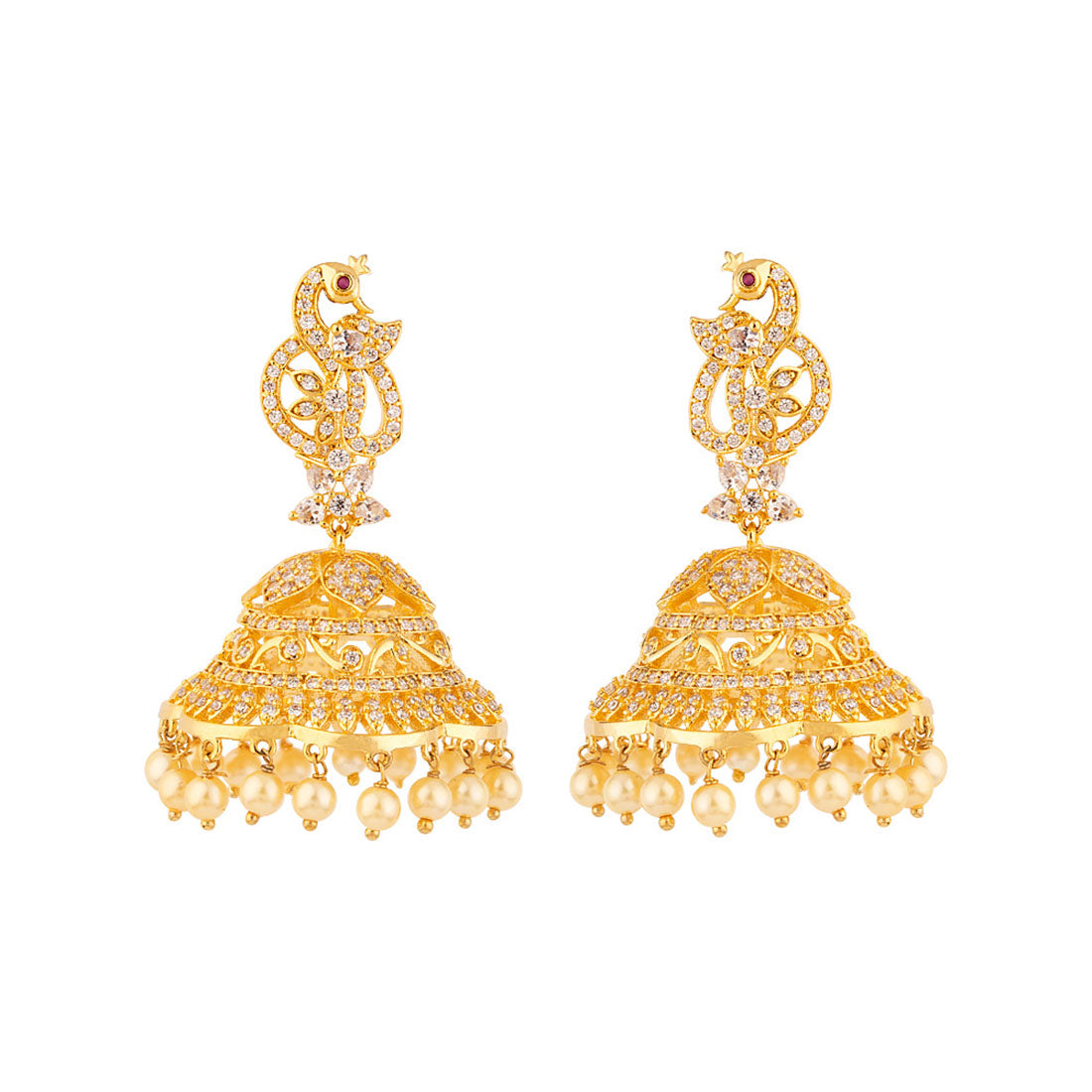 Heavily Embellished Jhumka Earrings