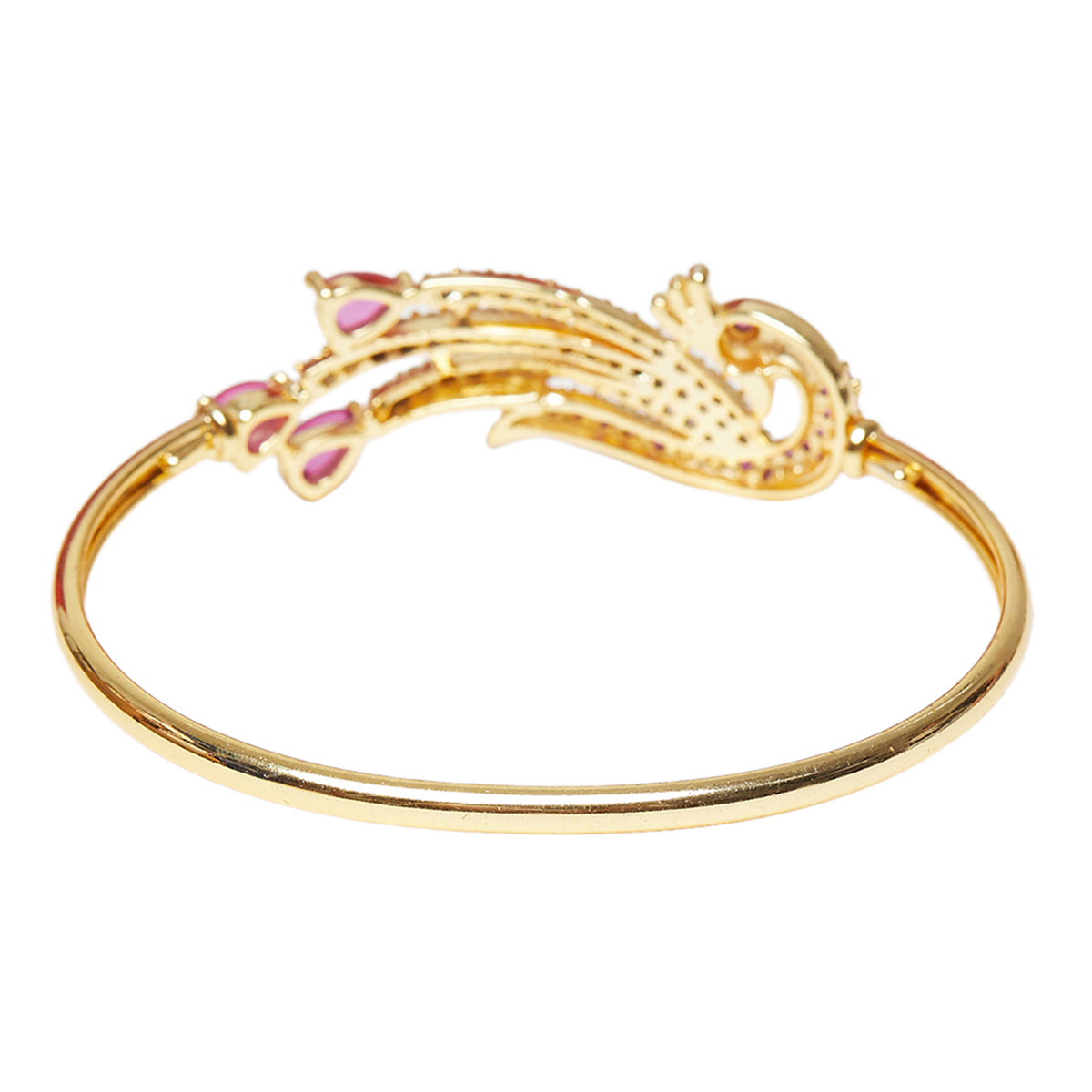 Sparkling Elegance Peacock Design Gold Plated Bracelet
