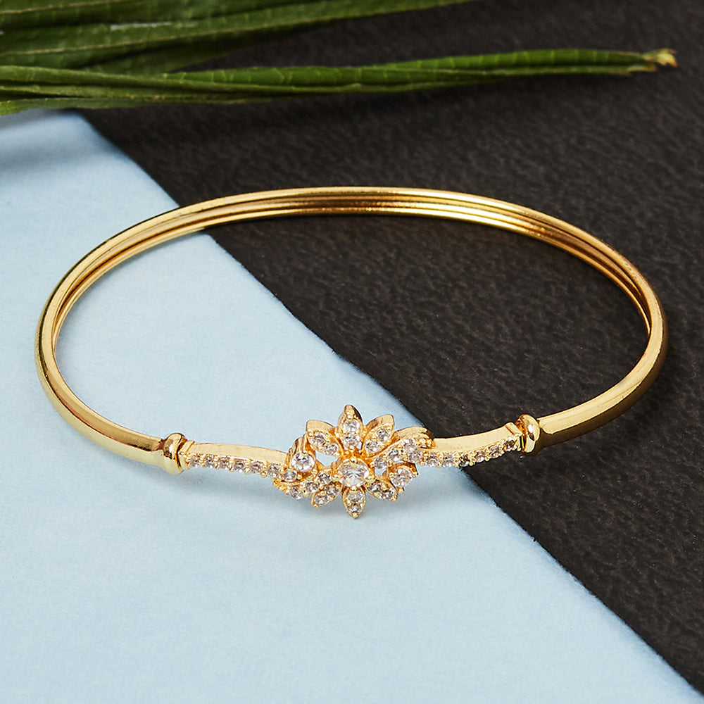 Sparkling Elegance CZ Gold Plated Bracelet