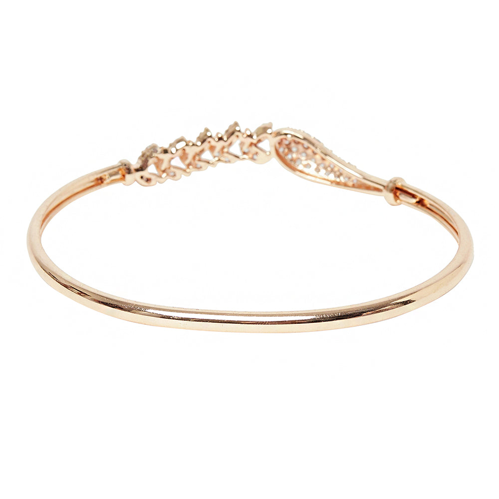 Trendy CZ Gems Adorned Rose Gold Bracelet