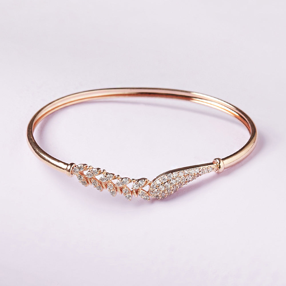 Trendy CZ Gems Adorned Rose Gold Bracelet