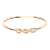Sparkling Elegance Round CZ Gems Rose Gold Bracelet