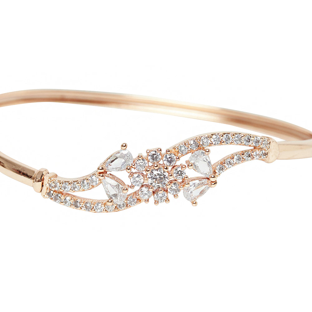 Designer Inspired Rose Gold CZ Studded Bracelet