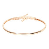 Sparkling Elegance CZ Gems Embellished Rose Gold Plated Bracelet