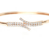Sparkling Elegance CZ Gems Embellished Rose Gold Plated Bracelet