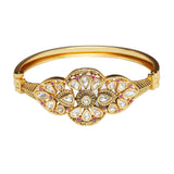 Floral Brass Yellow Gold Plated Women's Bracelet