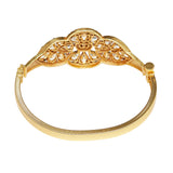 Floral Brass Yellow Gold Plated Women's Bracelet