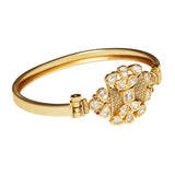 Teardrop Faux Kundan Adorned Gold Plated Brass Bracelet
