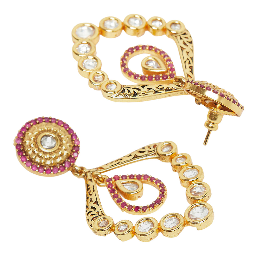 Classic Kundan Gems Embellished Earrings