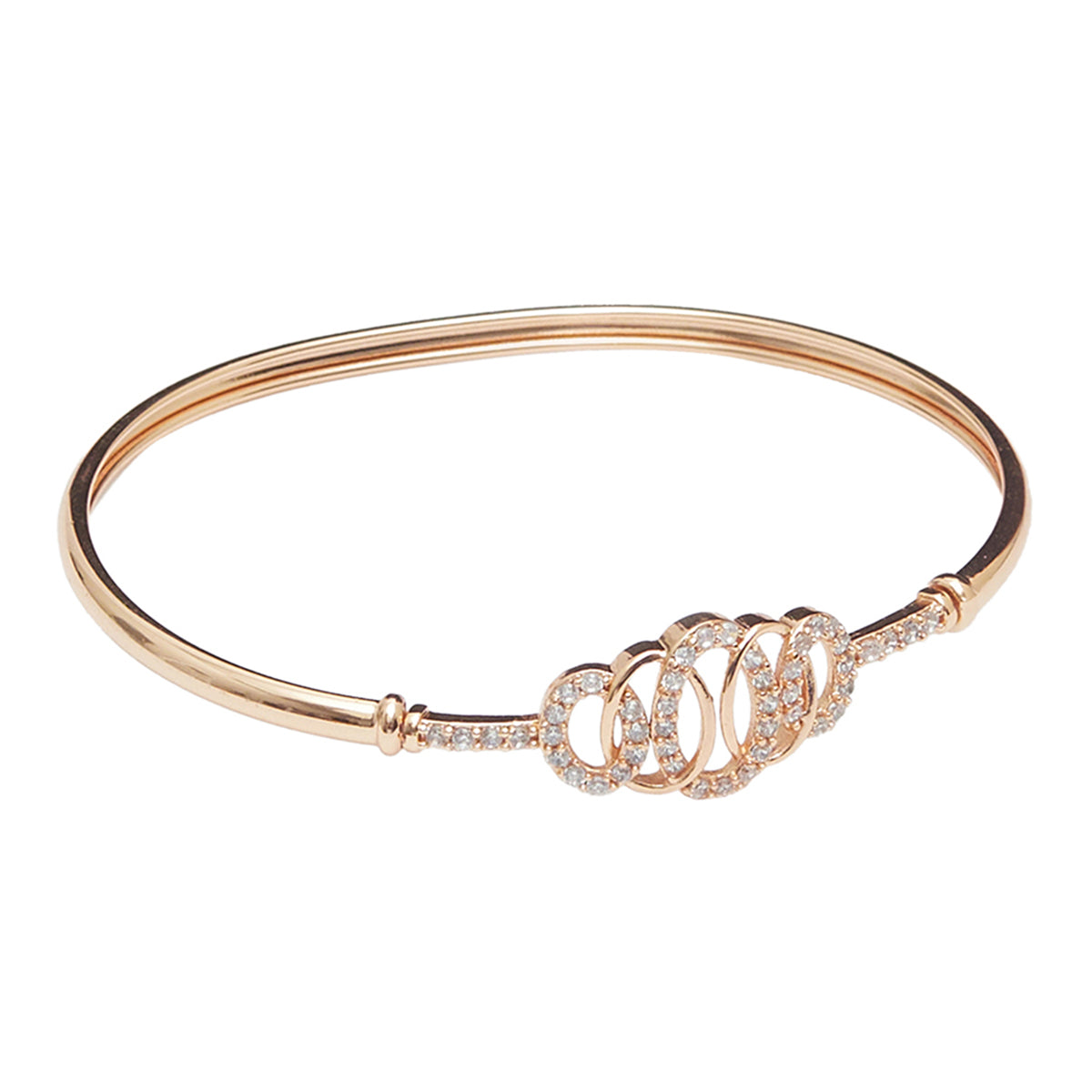Crown Design Rose Gold Bracelet with Gemstones