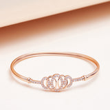 Crown Design Rose Gold Bracelet with Gemstones