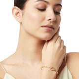 Gold Finish Bracelet with Solid Design from Sparkling Elegance