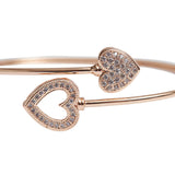 Heart Design Rose Gold Finish Adjustable Bracelet
