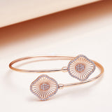 Rose Gold Finish Bracelet with Double Motifs from Elegance Collection
