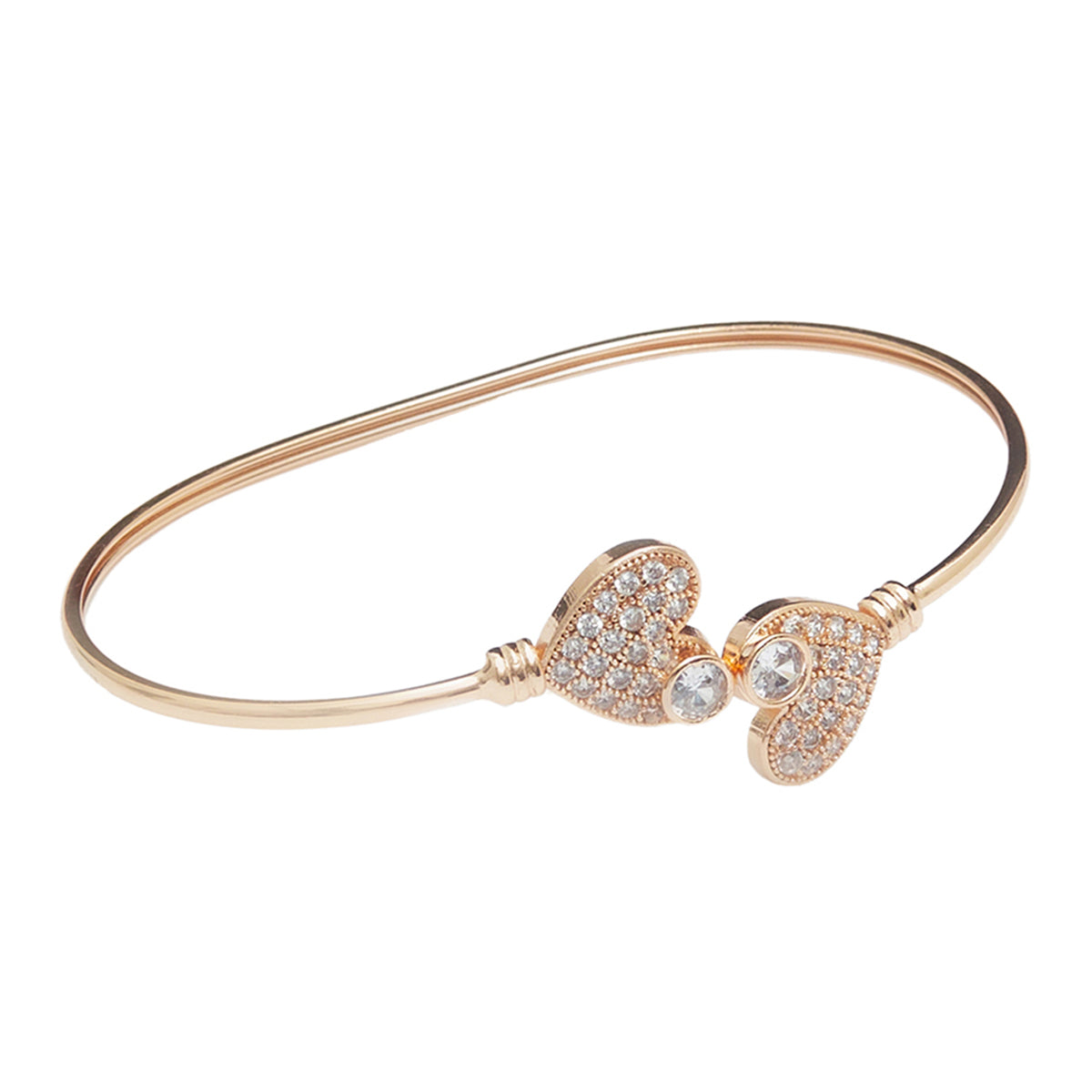 Rose Gold Bracelet with Heart Design