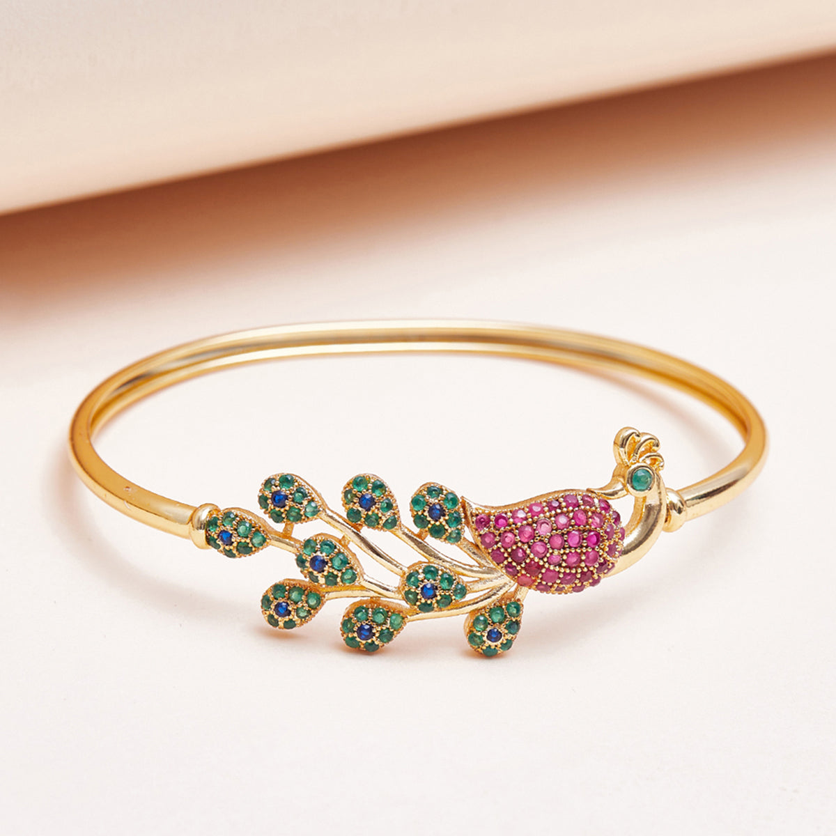 Sparkling Elegance Peacock designed traditional bracelet – VOYLLA