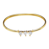 Gold Finish Bracelet with Zircon Setting at the Centre