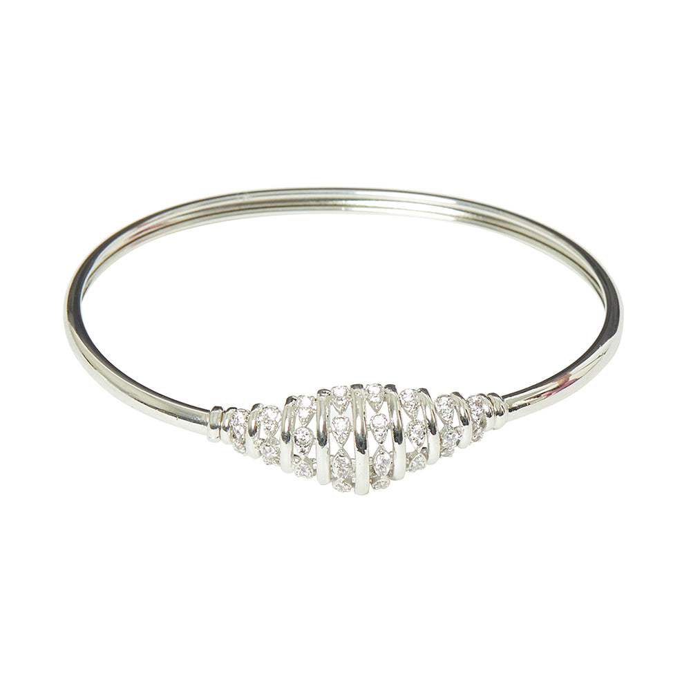 Swirl Design Rhodium Overlay Bracelet From Elegance Collection