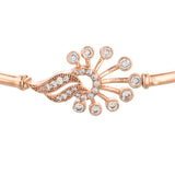 Sparkling Elegance Peacock Round Cut Zircons Brass Rose Gold Plated Bracelet