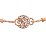 Sparkling Elegance Edgy Rose Gold Plated Zircons Adorned Brass Bracelet