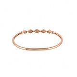 Sparkling Elegance Lattice Design Rectangle Cut Zircons Rose Gold Plated Brass Bracelet