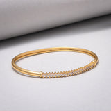 Sparkling Elegance Round Cut CZ Adorned Gold Plated Brass Bracelet